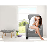 Artiss Fabric Reclining Armchair - Grey - 45-Degree Angle