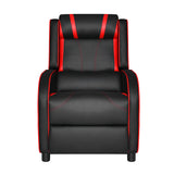 Artiss Recliner Chair Gaming Chair Leather Black Serik - Side View