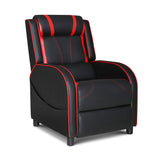 Artiss Recliner Chair Gaming Chair Leather Black Serik - Low Angle