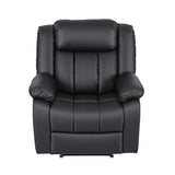 Artiss Manual Massage Recliner Chair for Living Room, Leather Sofa Lounge Reclining Chair with 2 USB Port, 160° Recline Reading Chair with 20CM Wide Armrests, 8 Point Vibration & Lumbar Heat, Black - Side View