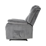Artiss Recliner Chair Electric Massage Chair Velvet Lounge Sofa Heated Grey, Electric