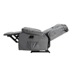 Artiss Recliner Chair Electric Massage Chair Velvet Lounge Sofa Heated Grey, image 4