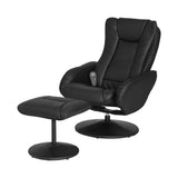Artiss Recliner Chair Ottoman Heated Massage Black - Close-Up Angle