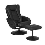 Artiss Recliner Chair Ottoman Heated Massage Black, image 3