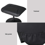 Artiss Recliner Chair Ottoman Heated Massage Black, image 6