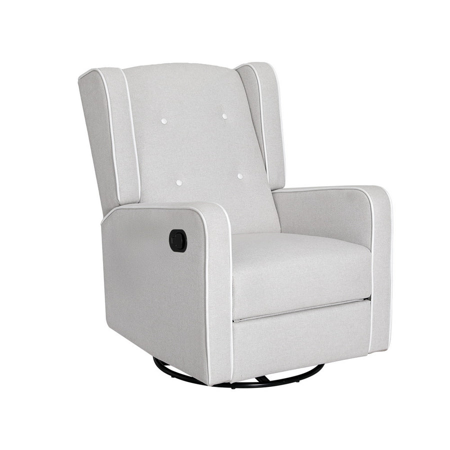Artiss Recliner Armchair 360? Swivel Grey Fabric, Reclining