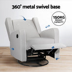 Artiss Recliner Armchair 360? Swivel Grey Fabric, image 5