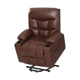 Artiss Recliner Chair Lift Assist Heated Massage Chair Leather Claude - Close-Up Angle