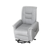 Artiss Recliner Chair Lift Assist Chair Leather Grey - Close-Up Angle