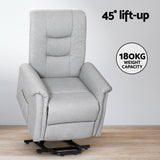 Artiss Recliner Chair Lift Assist Chair Leather Grey - 45-Degree Angle