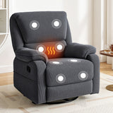 Artiss Rocking Recliner Chair 360 Swivel Massage Heated Reclining Chairs - Close-Up Angle