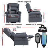 Artiss Electric Recliner Chair Power Lift Massage Heated Recliner Sofa - Front View