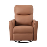Artiss Swivel Recliner Chair Leather Rocking Reclining Sofa with Charging Ports LED Brown - Side View