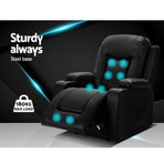 Artiss Recliner Chair Electric Heated Massage Chairs Faux Leather Cabin, image 4