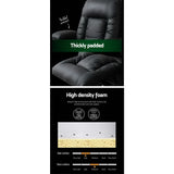 Artiss Recliner Chair Electric Heated Massage Chairs Faux Leather Cabin - 45-Degree Angle