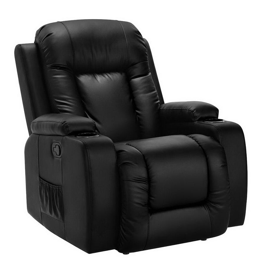 Artiss Recliner Chair Electric Heated Massage Chairs Faux Leather Cabin, image 8
