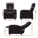 Artiss Recliner Armchair Brown Faux Leather Bolivia - Front View