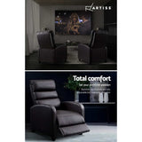 Artiss Recliner Armchair Brown Faux Leather Bolivia - 45-Degree Angle