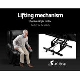 Artiss Recliner Chair Lift Assist Heated Massage Chair Leather Rukwa - 45-Degree Angle