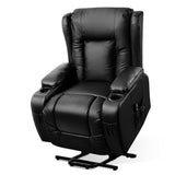 Artiss Recliner Chair Lift Assist Heated Massage Chair Leather Rukwa - Low Angle