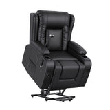 Artiss Power Lift Recliner Chair with Massage and Heat for Elderly, Electric Sofa Reclining Chair with USB and Phone Holder, PU Leather Comfy Armchair for Living Room, 2 Cup Holder & 4 Pockets, Black - Extra Image