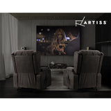 Artiss Recliner Chair Lift Assist Heated Massage Chair Velvet Rukwa - Close-Up Angle