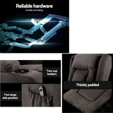 Artiss Recliner Chair Lift Assist Heated Massage Chair Velvet Rukwa - Extra Image