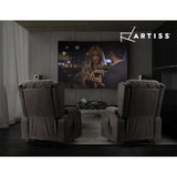 Artiss Recliner Chair Lift Assist Heated Massage Chair Velvet Rukwa - Rear View