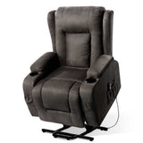 Artiss Recliner Chair Lift Assist Heated Massage Chair Velvet Rukwa - Low Angle