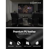 Artiss Recliner Armchair Black Faux Leather Domini - 45-Degree Angle