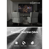 Artiss Recliner Armchair Grey Fabric Domini - 45-Degree Angle