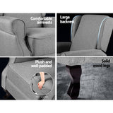 Artiss Recliner Armchair Grey Fabric Domini - Rear View