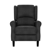 Artiss Recliner Chair Adjustable Sofa Lounge Soft Suede Armchair Couch Charcoal - Side View