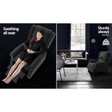 Artiss Recliner Chair Adjustable Sofa Lounge Soft Suede Armchair Couch Charcoal - Top-Down View