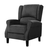 Artiss Recliner Chair Adjustable Sofa Lounge Soft Suede Armchair Couch Charcoal - Close-Up Angle