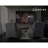 Artiss Recliner Chair Lift Assist Heated Massage Chair Velvet Milio - Rear View
