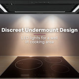 EUROCHEF 60cm Undermount Rangehood Black, Quiet 3-Speed, 3-Layer Dishwashable Filter, LED Lights EUR60B - Rear View