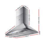 Devanti 1200mm Range Hood 120cm BBQ Commercial Rangehood, image 2