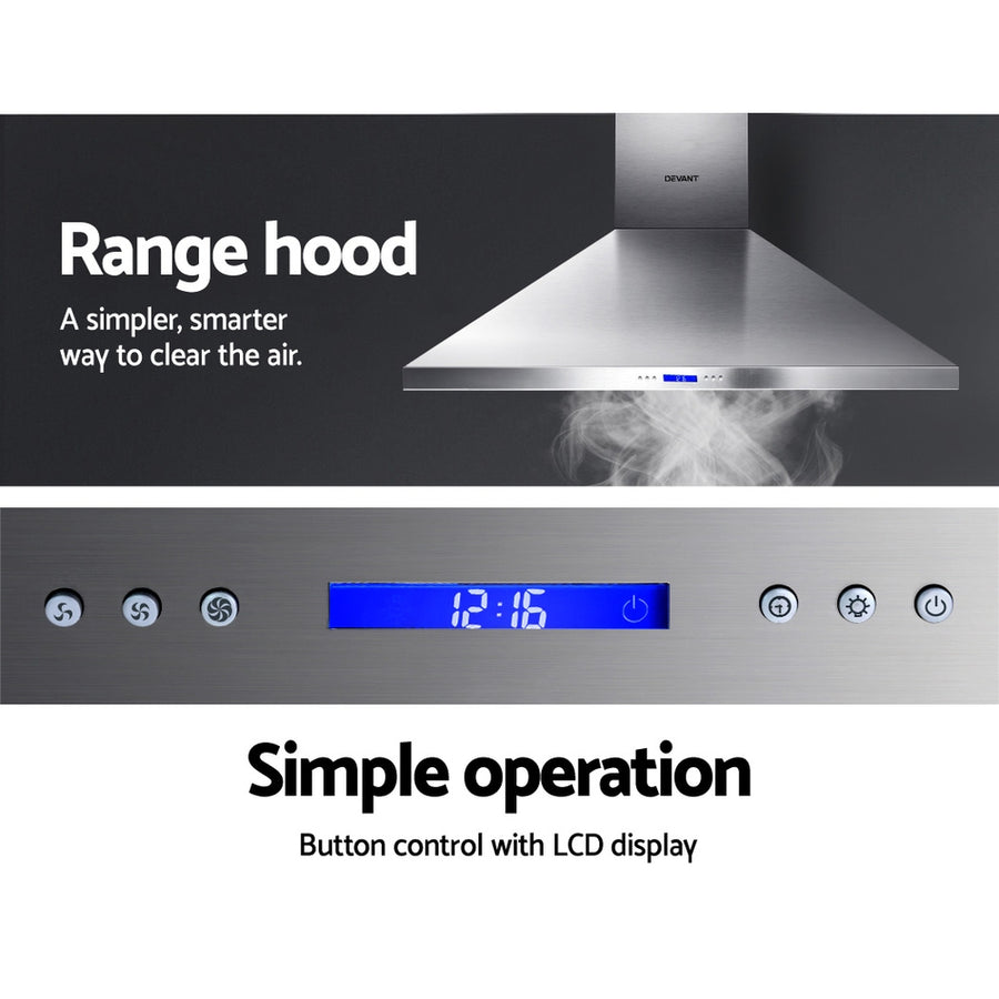 Devanti 1200mm Range Hood 120cm BBQ Commercial Rangehood, image 3