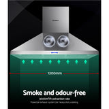 Devanti 1200mm Range Hood 120cm BBQ Commercial Rangehood - Top-Down View