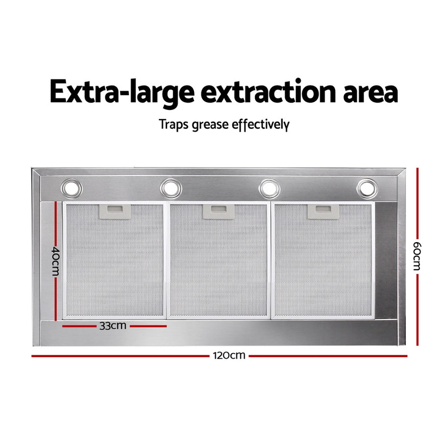 Devanti 1200mm Range Hood 120cm BBQ Commercial Rangehood, image 6
