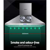 Devanti 1200mm Range Hood 120cm BBQ Commercial Rangehood - Top-Down View