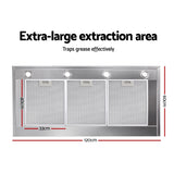 Devanti 1200mm Range Hood 120cm BBQ Commercial Rangehood - Rear View