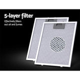 Devanti 600mm Range Hood 60cm Rangehood Black - Top-Down View