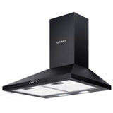 Devanti 600mm Range Hood 60cm Rangehood Black - Close-Up Angle