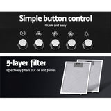 Devanti 600mm Range Hood 60cm Rangehood Black - Top-Down View