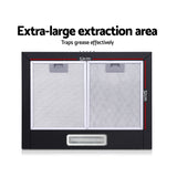 Devanti 600mm Range Hood 60cm Rangehood Black - 45-Degree Angle