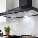 Devanti 900mm Range Hood 90cm Rangehood Black