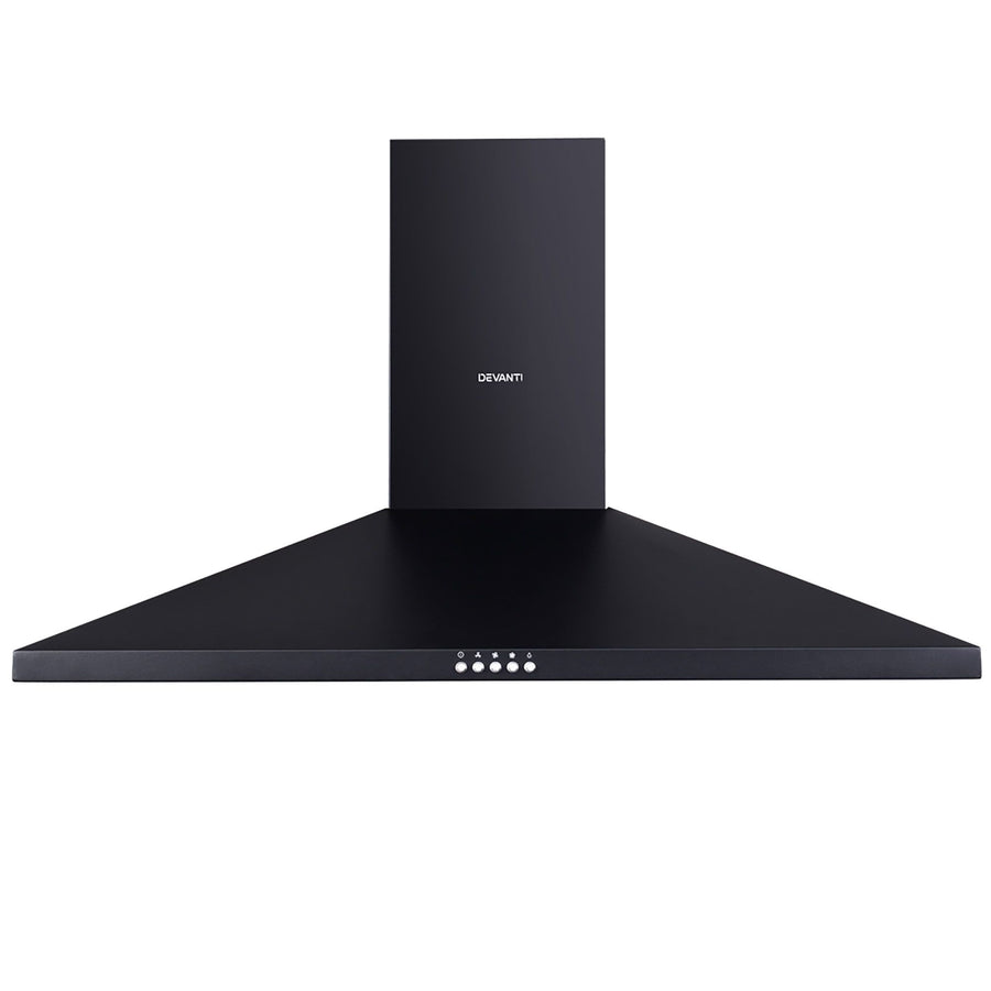 Devanti 900mm Range Hood 90cm Rangehood Black, image 3
