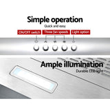 Devanti 600mm Range Hood 60cm Rangehood Stainless Steel - 45-Degree Angle